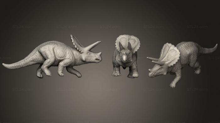 Статуэтки животных (Трицератопс2, STKJ_1582) 3D модель для ЧПУ станка
